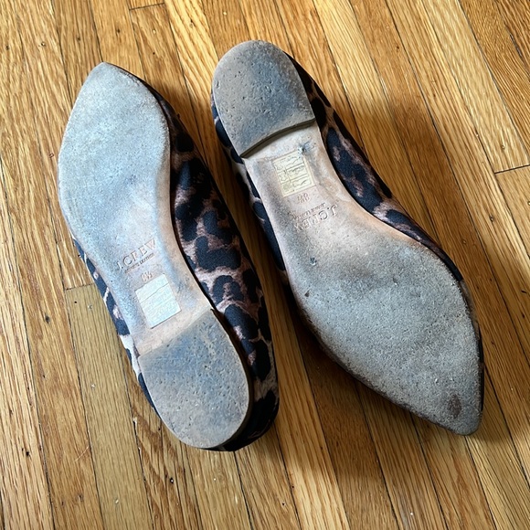 J.Crew Gemma Leopard Print Pointy Toe Flats Size 8.5 - Picture 7 of 9